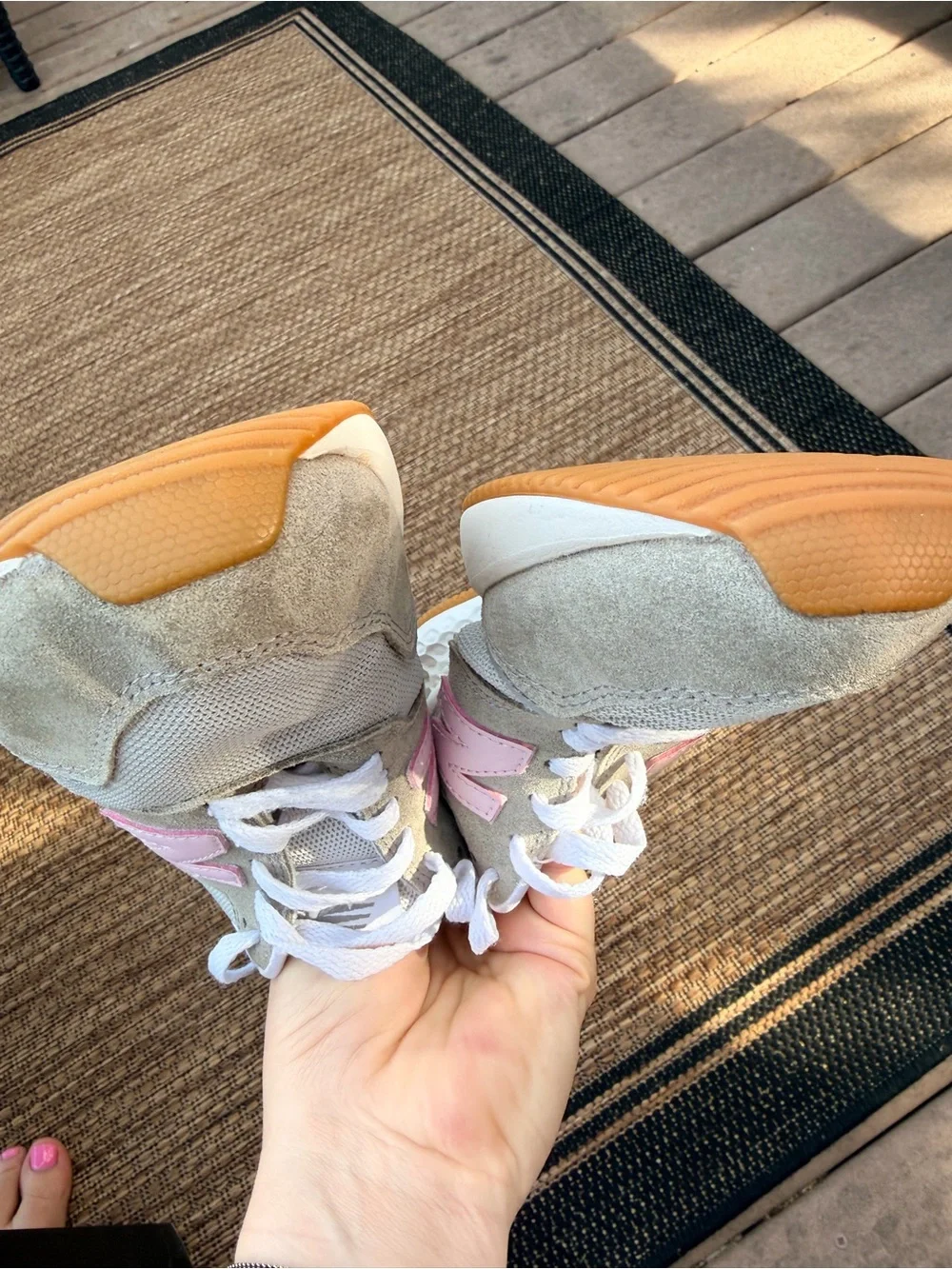 New Balance X-70 Women's Light Gray & Pink Retro Runner
